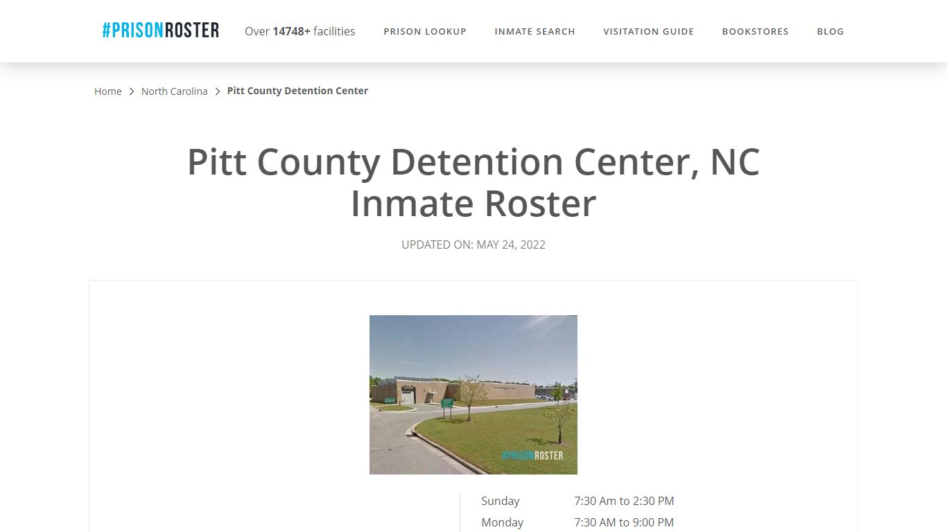 Pitt County Detention Center, NC Inmate Roster